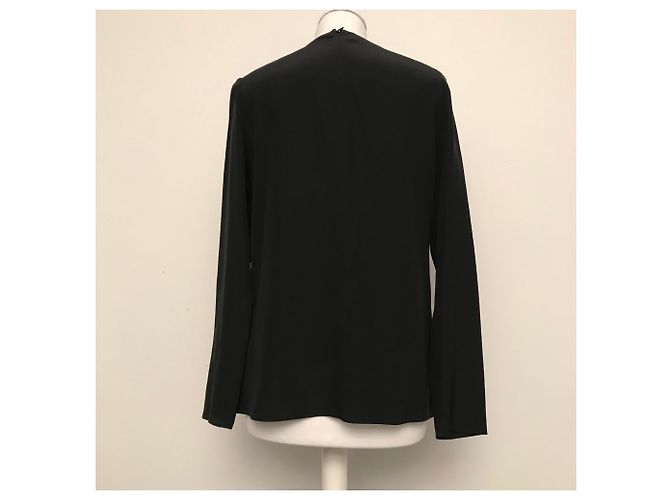 Camicetta Moschino Cheap And Chic in seta nera Nero - vista 3