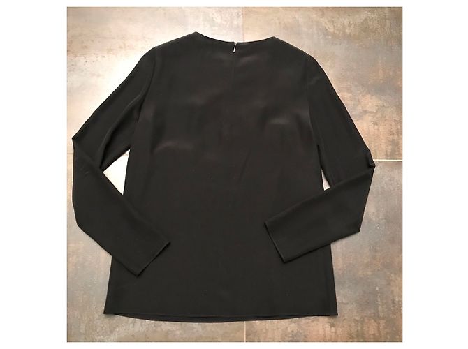 Camicetta Moschino Cheap And Chic in seta nera Nero - vista 5
