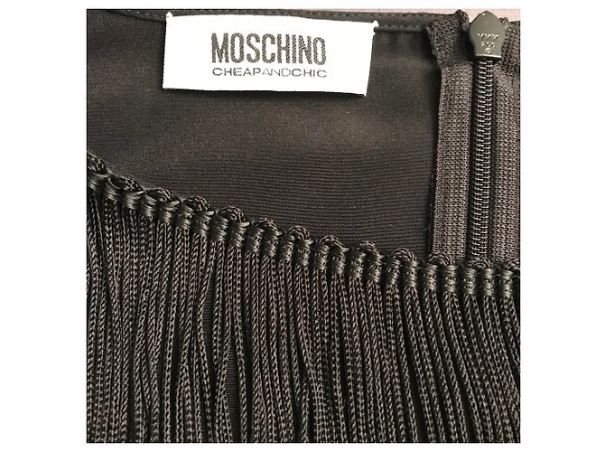 Camicetta Moschino Cheap And Chic in seta nera Nero - vista 6