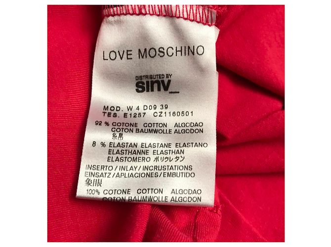 Camiseta Love Moschino Rojo Frambuesa Algodón Roja - vista 4
