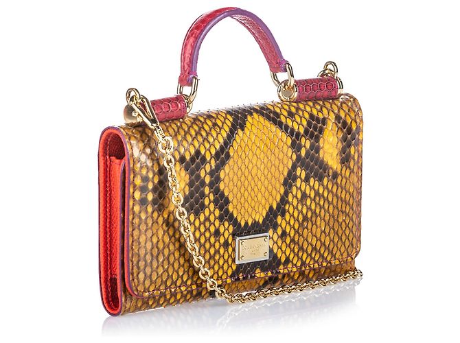 Dolce & Gabbana Dolce&Gabbana Brown Python Sicily Wallet on Chain - view 2