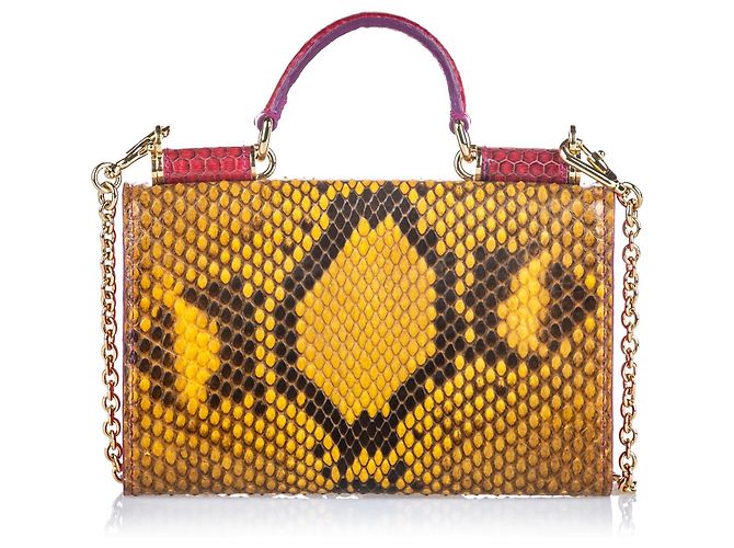 Dolce & Gabbana Dolce&Gabbana Brown Python Sicily Wallet on Chain - view 3