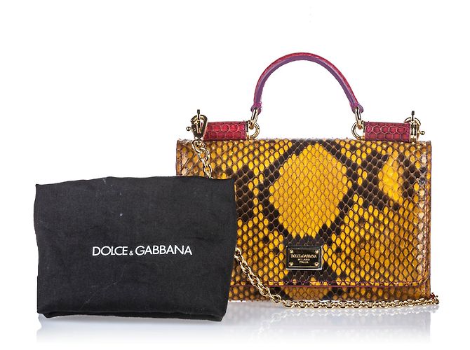 Dolce & Gabbana Dolce&Gabbana Brown Python Sicily Wallet on Chain - view 7