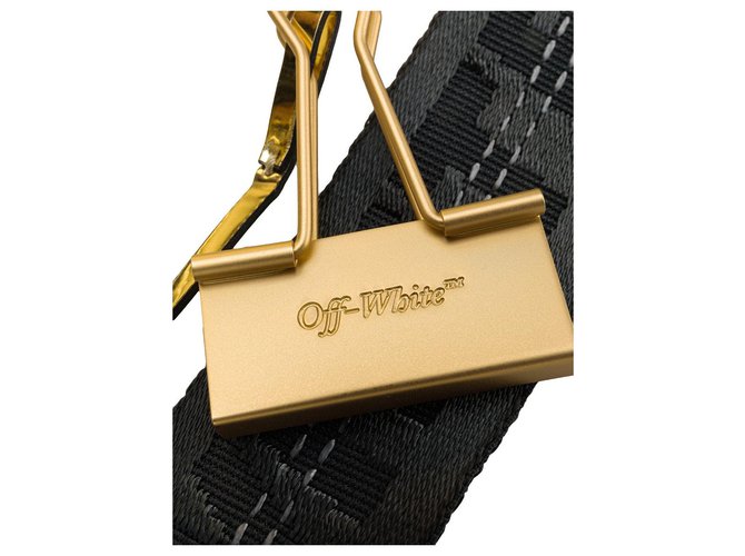 off-white-gold-metallic-mini-binder-clip-bag-golden-polyester-cloth-ref