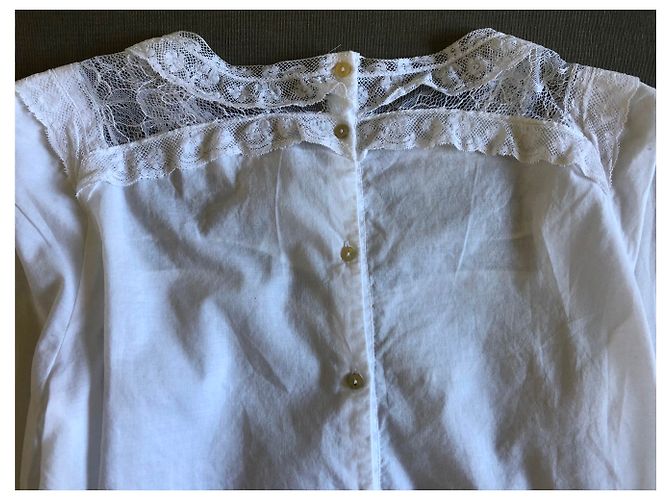 Blusa Maje de algodón blanco y encaje - vista 5