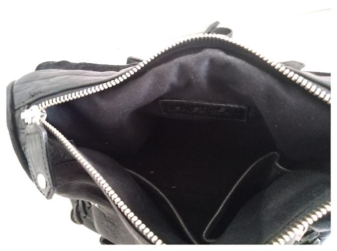 Borsa Velvetine in pelle d'agnello nera Nero - vista 5