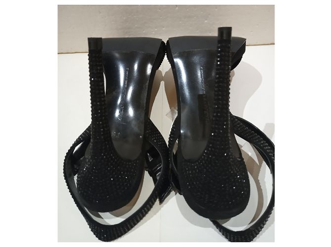 Sandali Zara con tacco alto neri con strass 38 Nero - vista 2