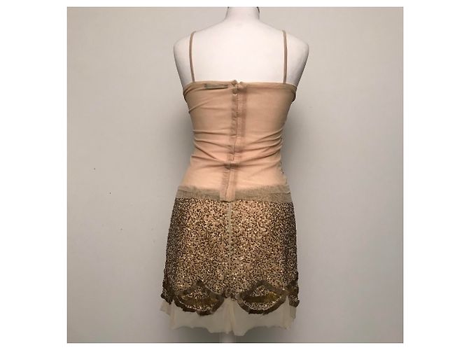 Abito Flavio Castellani in tulle beige e oro D'oro - vista 2