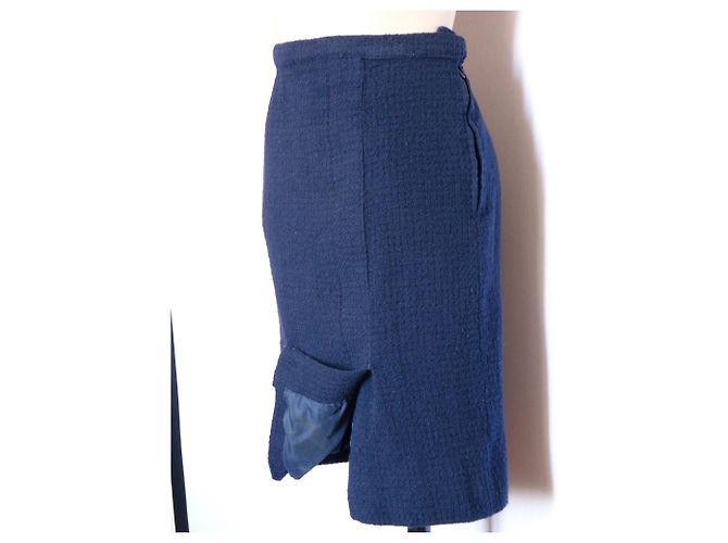 Falda Chanel de tweed de lana azul - vista 11