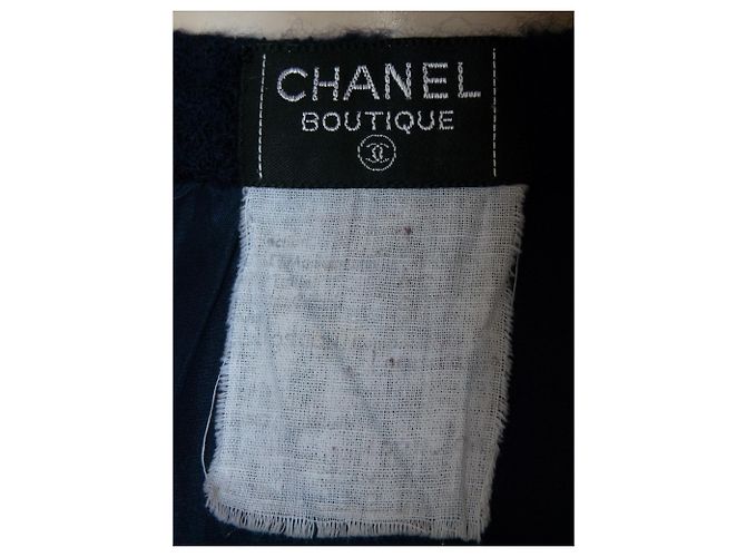 Falda Chanel de tweed de lana azul - vista 10