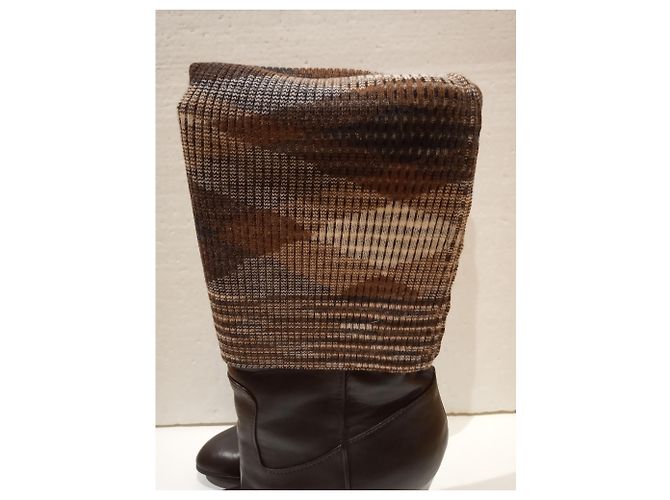 Botas Missoni de cuero marrón talla 38 Castaño - vista 14