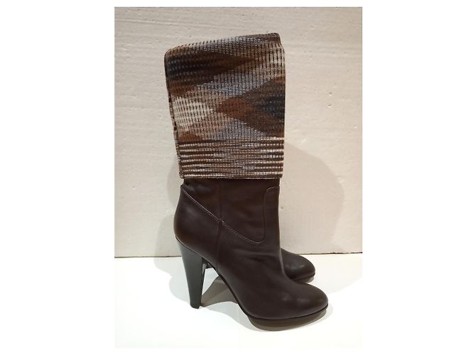 Botas Missoni de cuero marrón talla 38 Castaño - vista 2