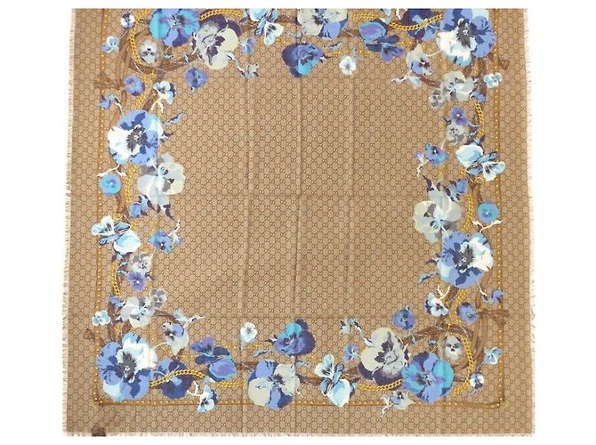 SCIARPA GUCCI BLU FLOREALE NOVITÀ - vista 4