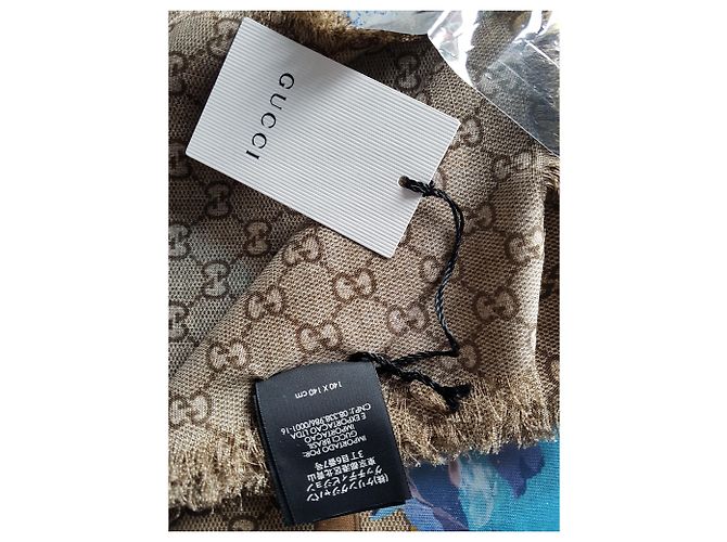 SCIARPA GUCCI BLU FLOREALE NOVITÀ - vista 5