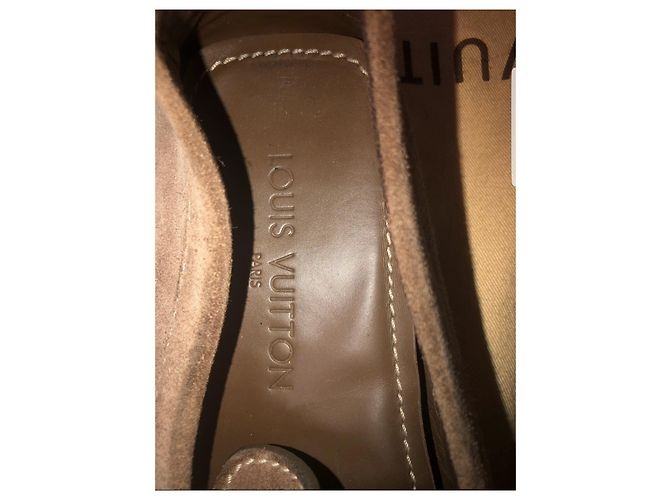 Mocassini Louis Vuitton Monte Carlo Marrone Taupe - vista 3