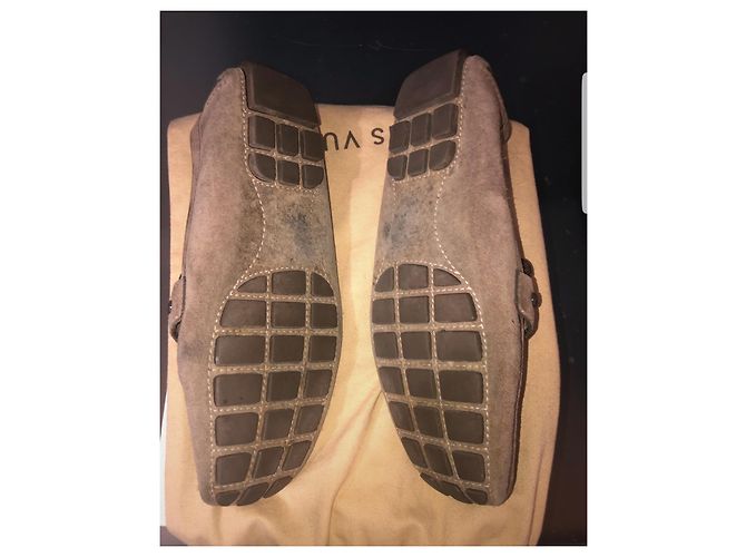 Mocassini Louis Vuitton Monte Carlo Marrone Taupe - vista 4