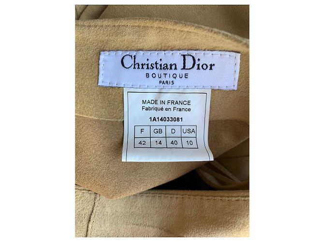 Falda larga de ante Christian Dior Beige - vista 3