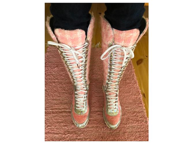 Sneakers alte Chanel Rosa - vista 4