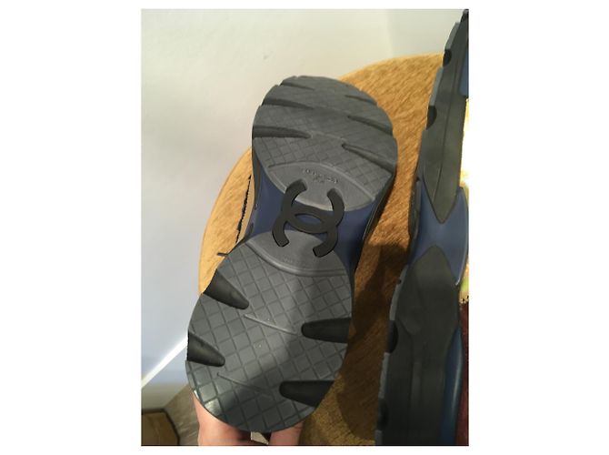 Chanel Scarpe da ginnastica Nero Blu D'oro Bordò - vista 6