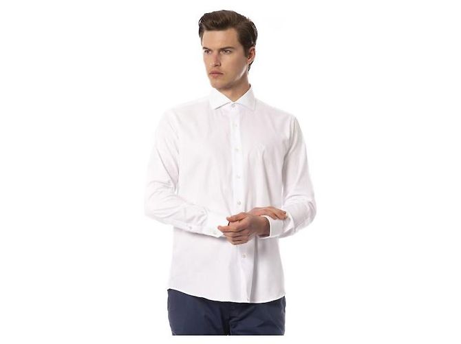 ROBERTO CAVALLI NUOVA CAMICIA SLIM FIT BIANCA DA UOMO - vista 3