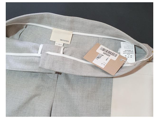 Autre Marque Short de algodão Band Of Outsiders com bolsos de couro Branco Cinza - vista 3