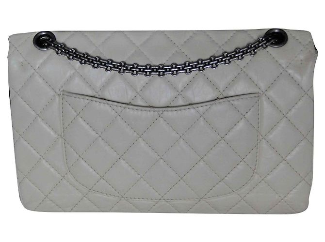Chanel 2.55 Lammleder Maxi Reissue 226 Creme - Ansicht 2
