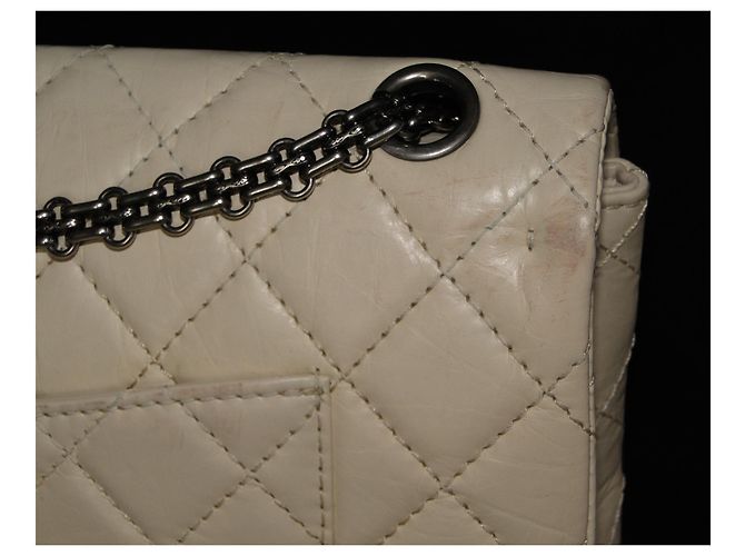 Chanel 2.55 Lammleder Maxi Reissue 226 Creme - Ansicht 7