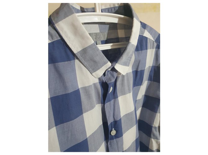 Camisa Cos de algodão xadrez tartan azul multicolorida Multicor - vista 3