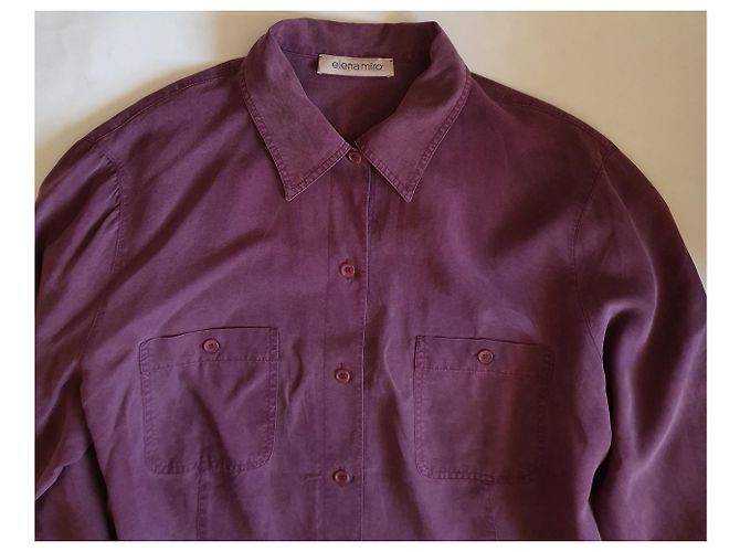 Camisa Elena Miró Morada de Lyocell Púrpura - vista 3