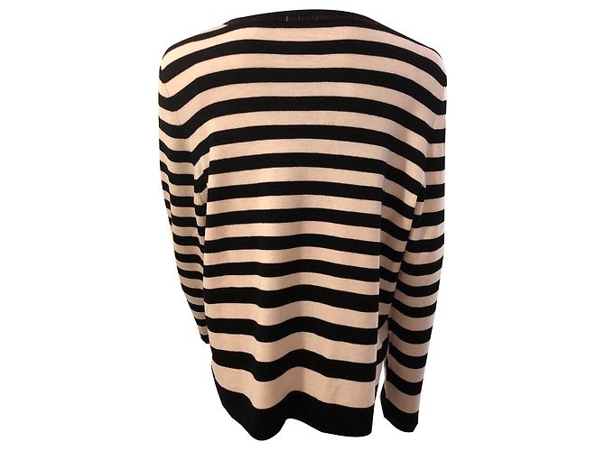 Marina Rinaldi Strickjacke Wolle Beige Schwarz - Ansicht 2