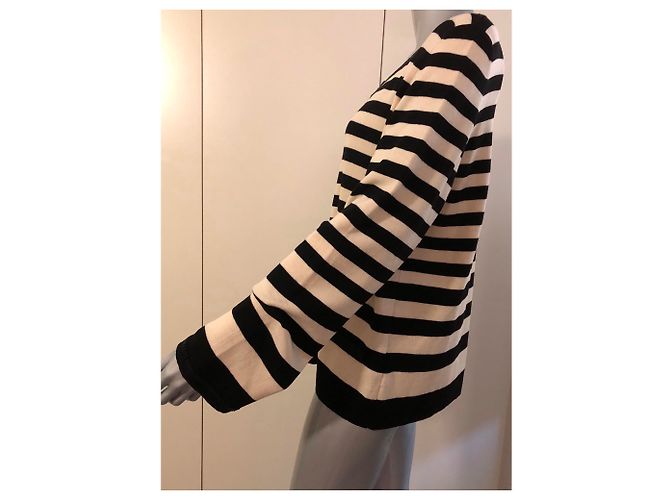Marina Rinaldi Strickjacke Wolle Beige Schwarz - Ansicht 3