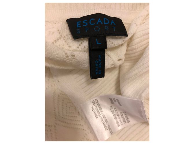 Autre Marque Escada Sport weißer Pullover aus Viskose mit ausgestellten Ärmeln - Ansicht 5
