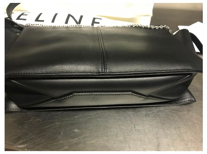 All Soft Clutch Céline Tri-fold in pelle di vitello nera Nero - vista 4