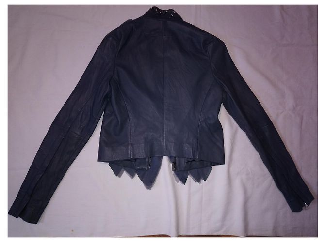 Givenchy Lederjacke aus Lammleder mit Perlen und Kristallen Dunkelgrau Anthrazitgrau - Ansicht 3