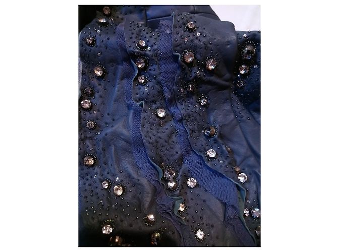 Givenchy Lederjacke aus Lammleder mit Perlen und Kristallen Dunkelgrau Anthrazitgrau - Ansicht 9