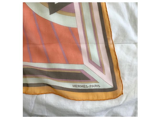 Hermès Estola de gasa Coral - vista 3