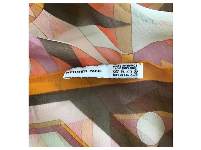 Hermès Estola de gasa Coral - vista 4