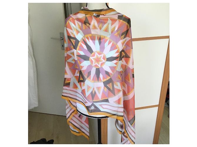 Hermès Estola de gasa Coral - vista 7