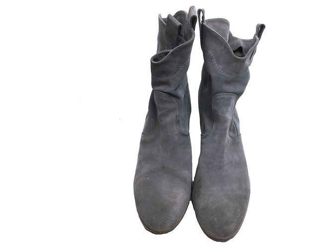 Alberto Fermani botines de ante occidental Gris - vista 3
