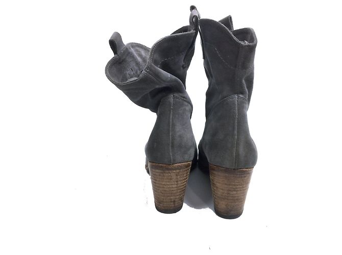 Alberto Fermani botines de ante occidental Gris - vista 4