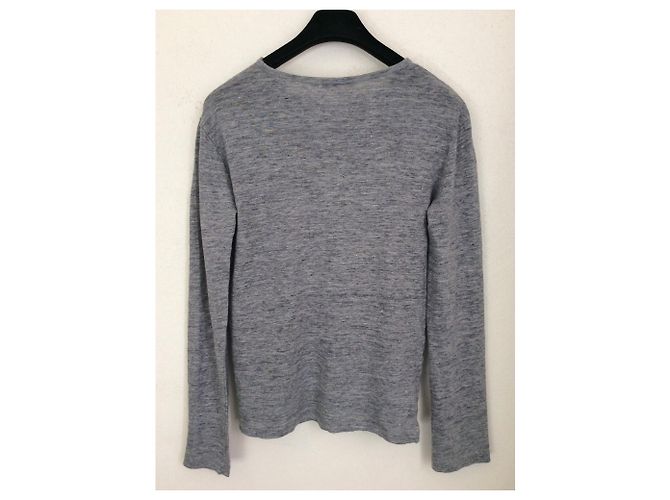 Top de lino gris melange T By Alexander Wang - vista 2