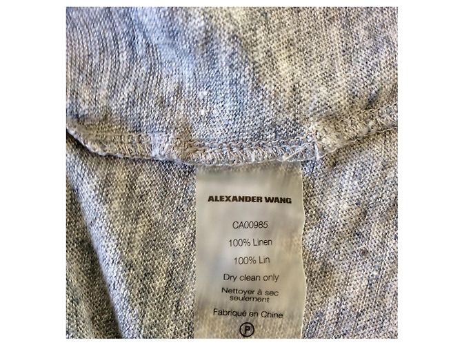 Top de lino gris melange T By Alexander Wang - vista 4