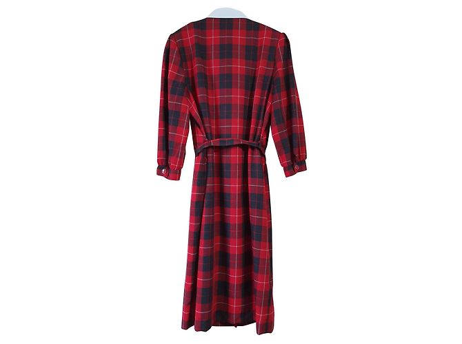 Vintage Irringer Kleid Rot und Mehrfarbig Wolle und Polyester Mehrfarben - Ansicht 2
