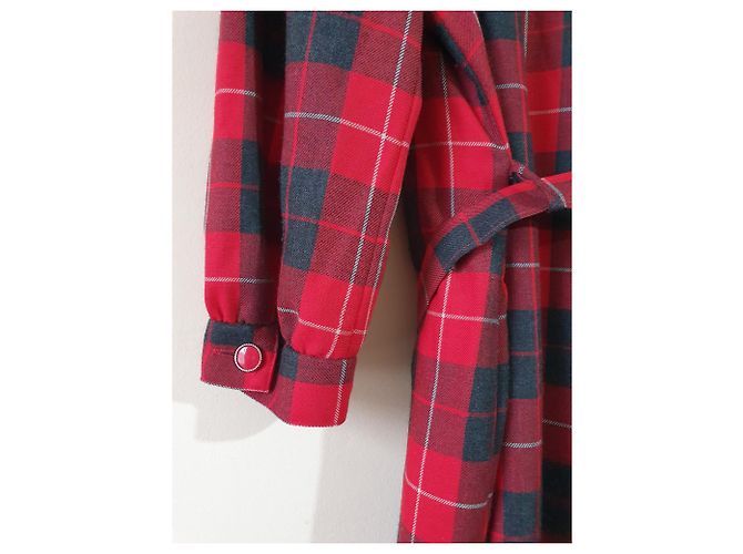 Vintage Irringer Kleid Rot und Mehrfarbig Wolle und Polyester Mehrfarben - Ansicht 4