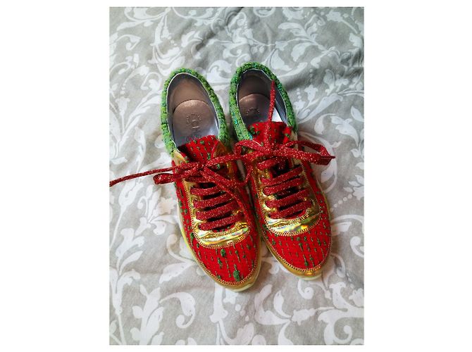 Sneakers Chanel in pelle e tweed Multicolore - vista 3