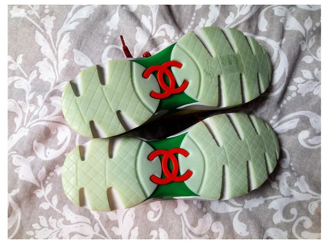 Sneakers Chanel in pelle e tweed Multicolore - vista 4