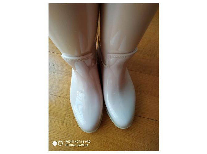 Autre Marque Botas de chuva Feng 1192 bege de couro e borracha - vista 6