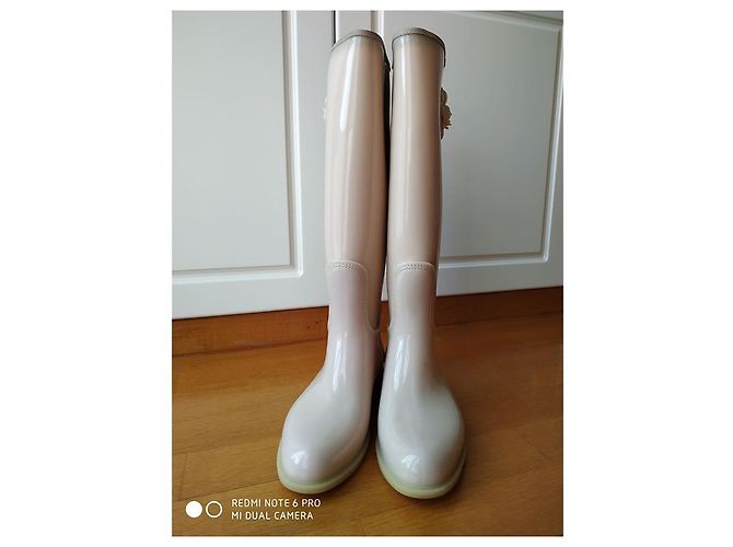 Autre Marque Botas de chuva Feng 1192 bege de couro e borracha - vista 7