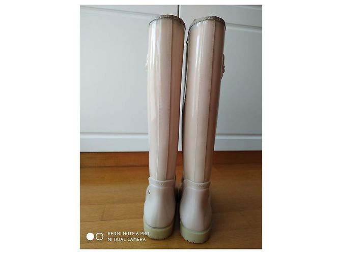 Autre Marque Botas de chuva Feng 1192 bege de couro e borracha - vista 8