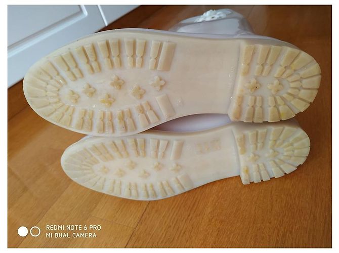 Autre Marque Botas de chuva Feng 1192 bege de couro e borracha - vista 9